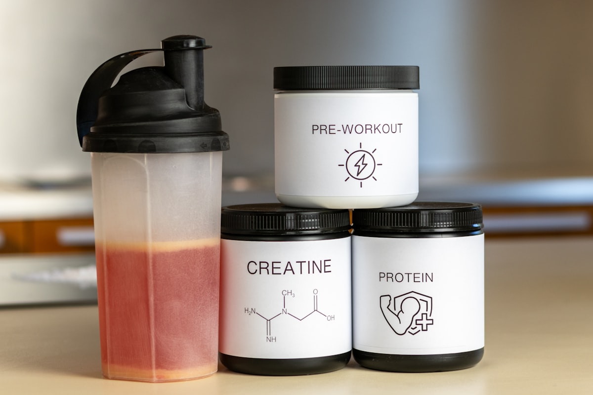 Male athlete with healthy protein meal